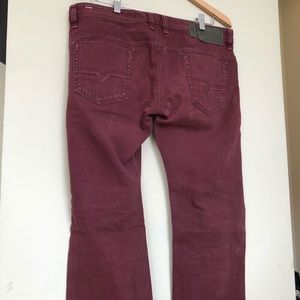 Diesel Safado Maroon Size 32 custom cropped jeans